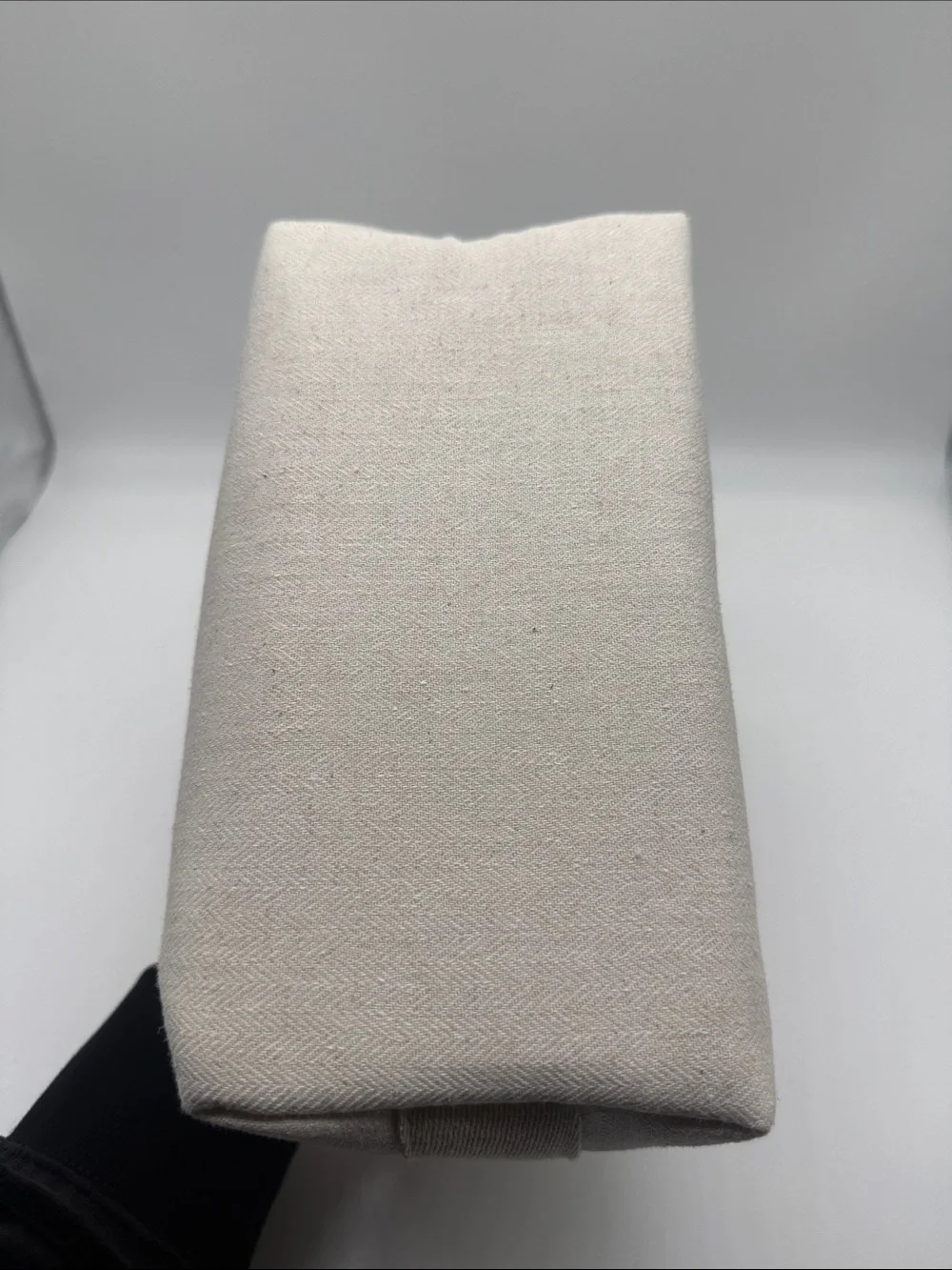 Cymbiotika Off White Herringbone Canvas Toiletry Cosmetic Travel Bag NWOT